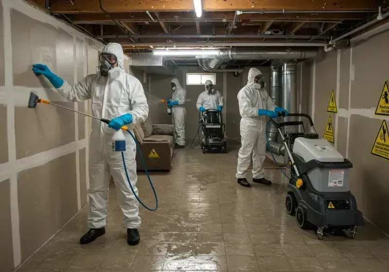 Basement Moisture Removal and Structural Drying process in Wolfeboro, NH